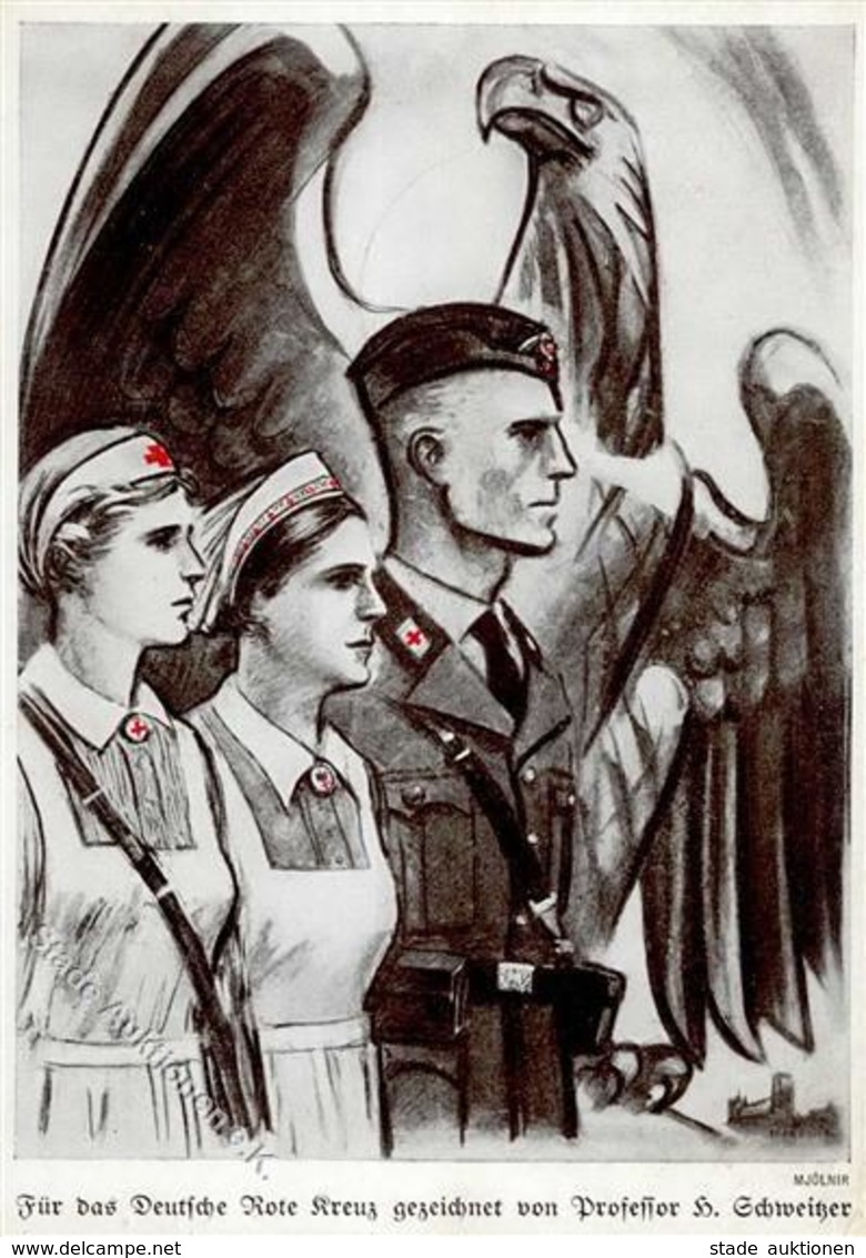 Propaganda WK II - DEUTSCHES ROTES KREUZ - Werbe-Prop-Ak Sign. Mjölnir I-II - Guerre 1939-45