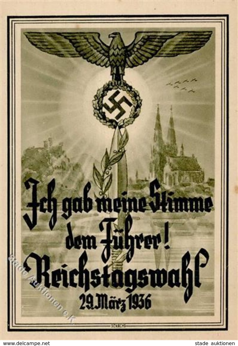Propaganda WK II - Propagandablatt REICHSTAGSWAHL 29. März 1936 (keine Ak) I-II - War 1939-45