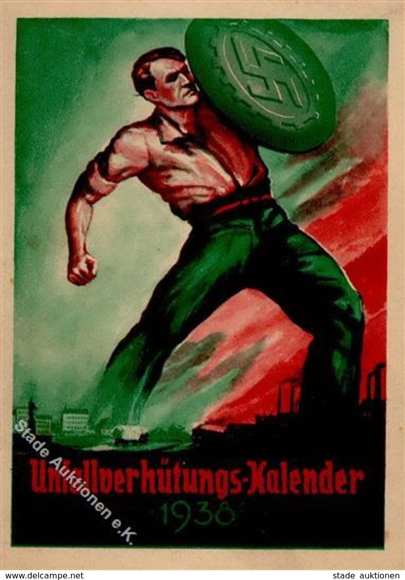 Propaganda WK II - UNFALLVERHÜTUNGS-KALENDER 1938 I-II - Guerra 1939-45