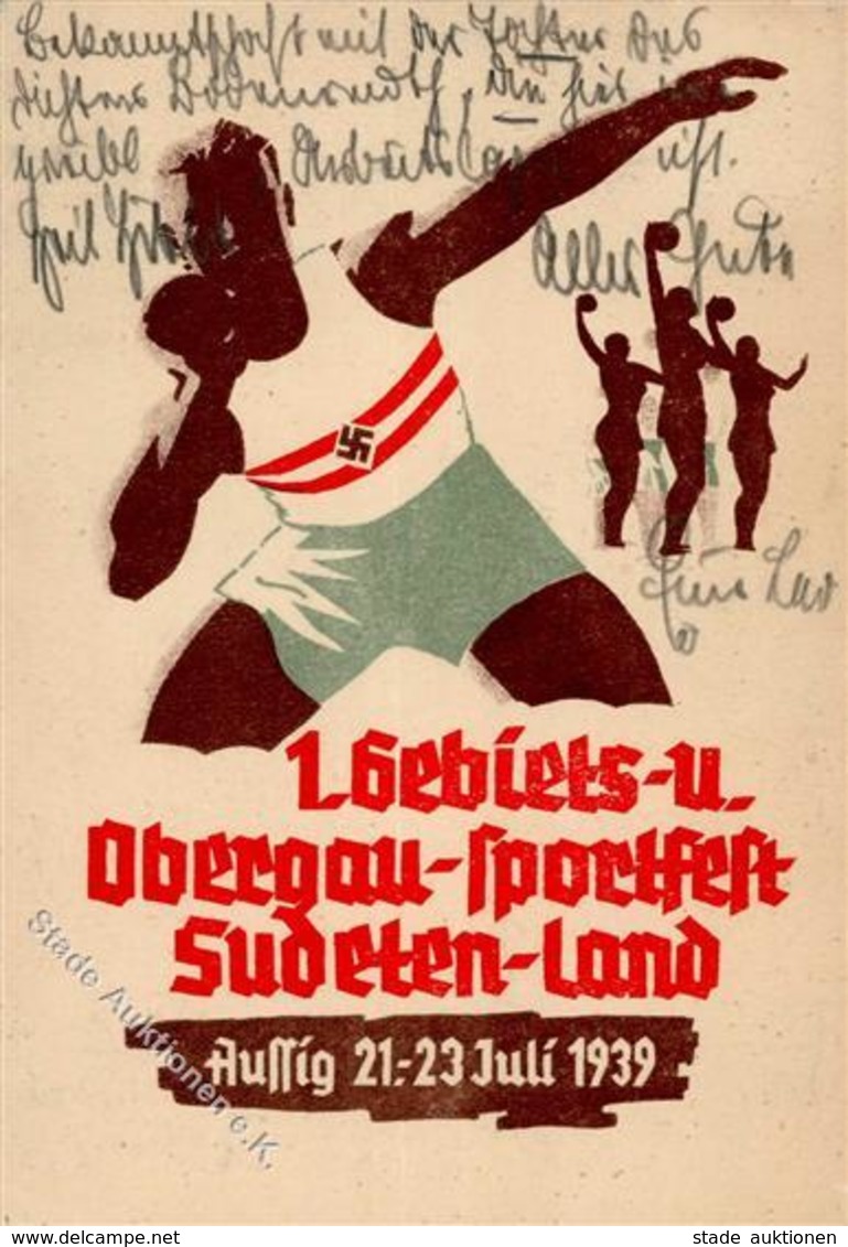 Propaganda WK II 1. Gebiets U. Obergau Sportfest Sudetenland I-II - Weltkrieg 1939-45