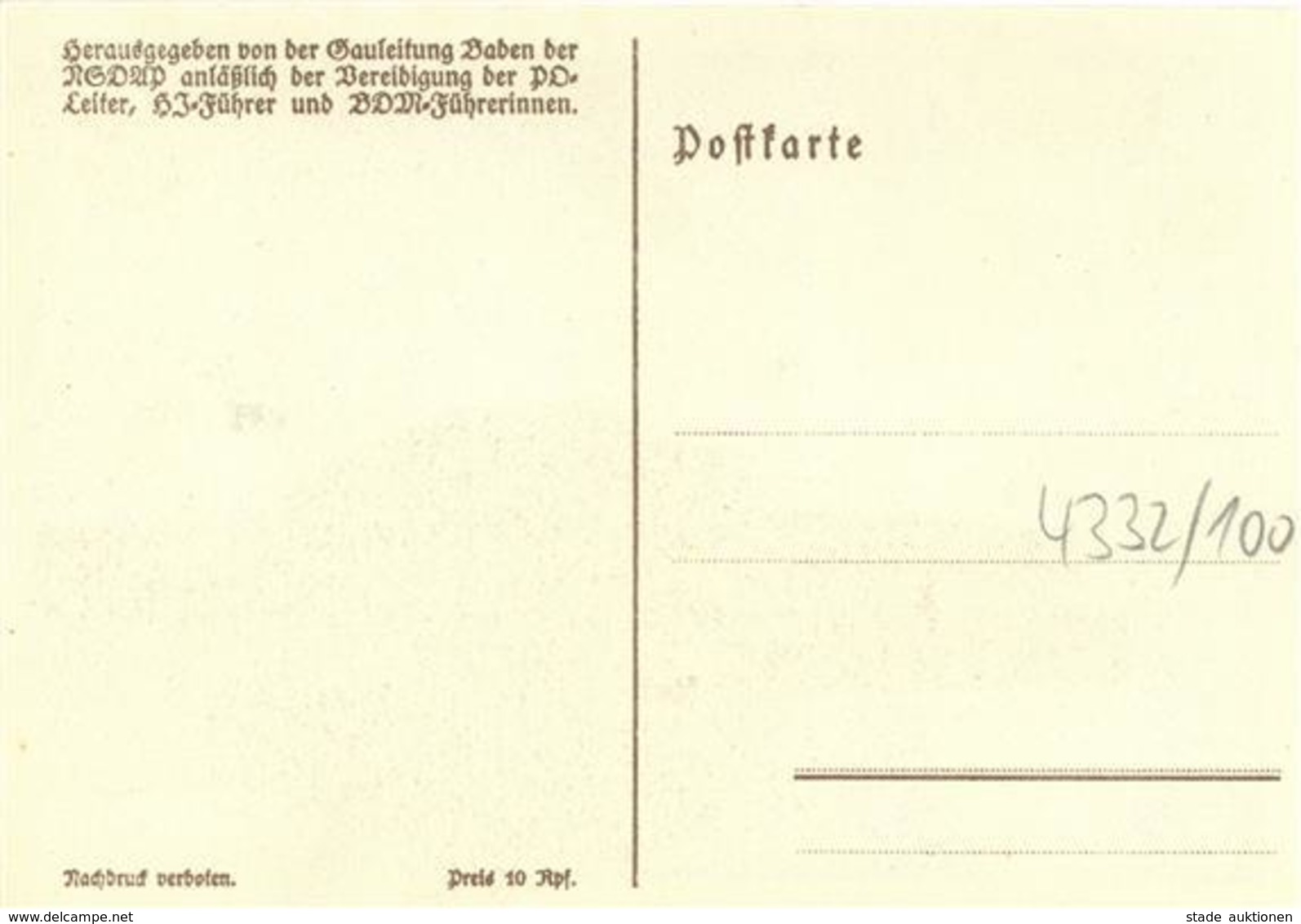 Propaganda WK II 14. Parteigründungstag 1934 Sign. Rinne Künstler-Karte I-II - War 1939-45