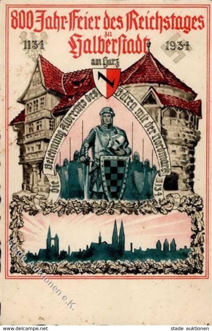 Propaganda WK II 800 Jahr Feier Des Reichstages Zu Halberstadt I-II (fleckig) - Weltkrieg 1939-45