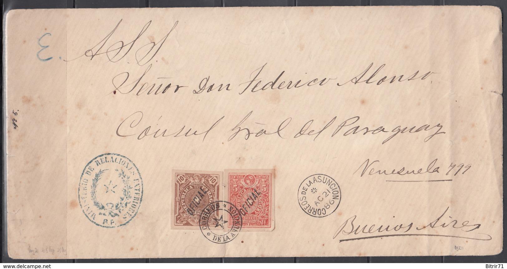 Carta, Asunción - Buenos Aires, Sellos Correo Oficial. - Paraguay