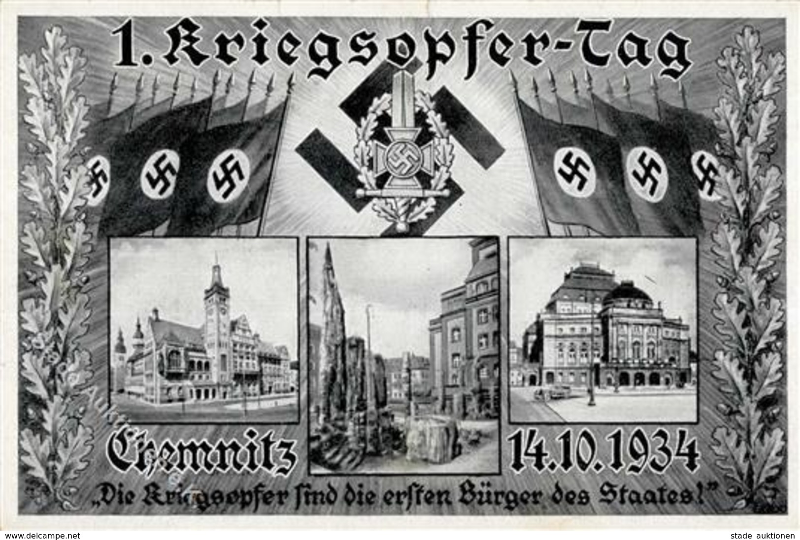 Propaganda WK II Chemnitz 1. Kriegsopfer Tag  I-II - Weltkrieg 1939-45