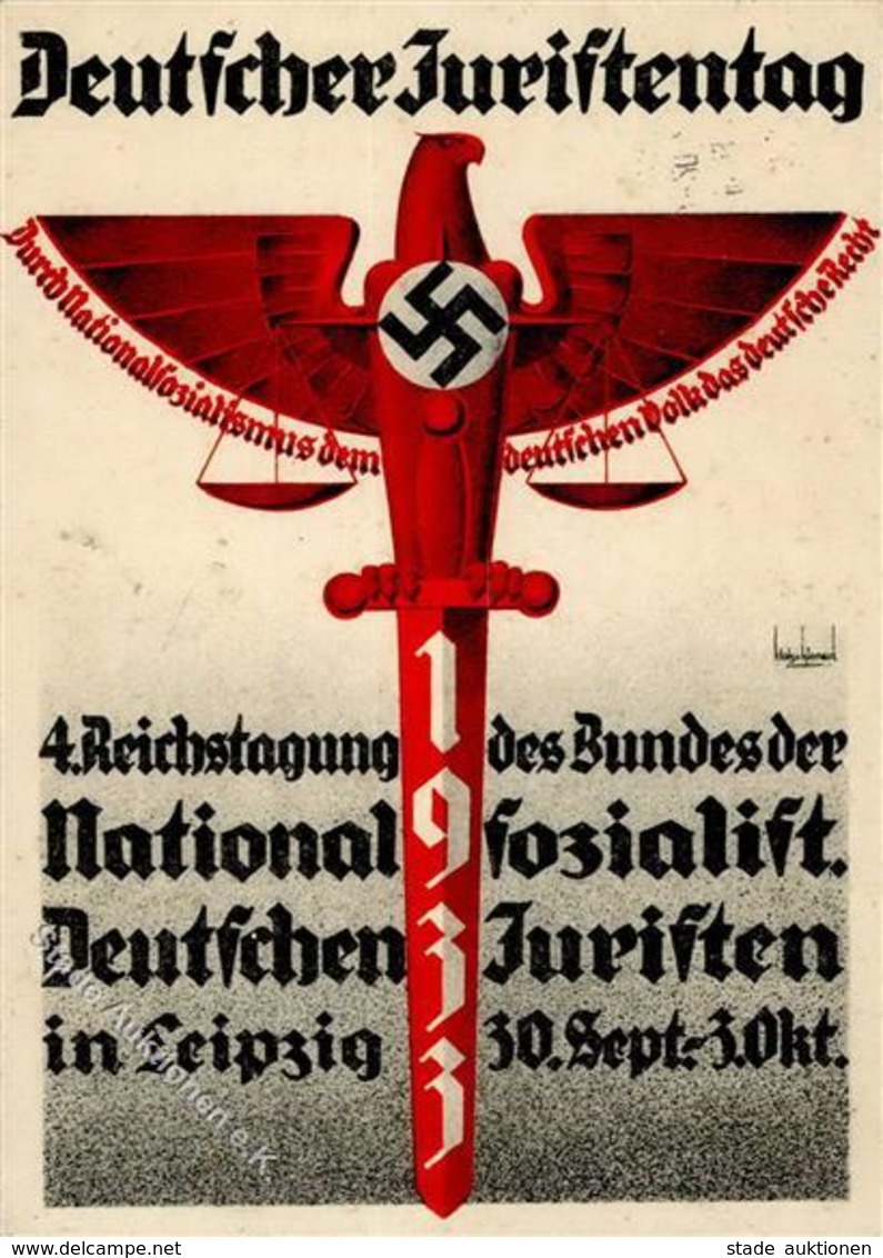 Propaganda WK II Deutscher Juristentag Künstler-Karte I-II - Weltkrieg 1939-45