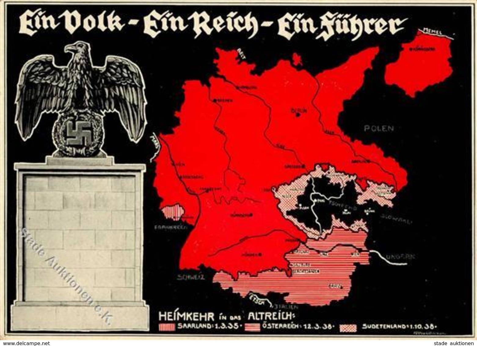 Propaganda WK II Ein Volk Ein Reich Ein Führer I-II - Weltkrieg 1939-45