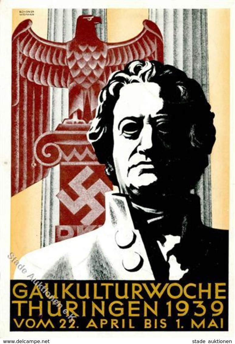 Propaganda WK II Gau Kulturwoche Thüringen Sign. Schoner II (beschnitten) - Weltkrieg 1939-45