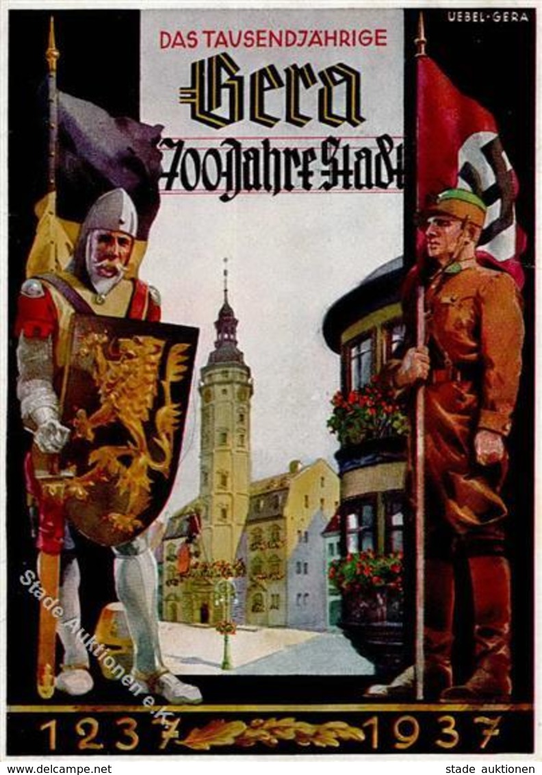 Propaganda WK II Gera (o-6500) 700 Jahre Stadt Künstler-Karte I-II - Weltkrieg 1939-45