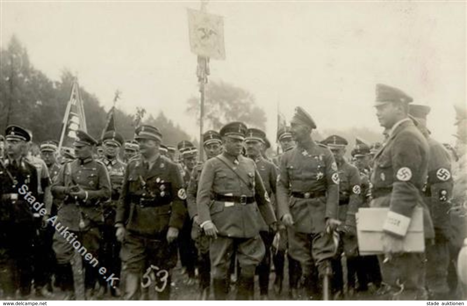 Propaganda WK II Hannover Landes Standarte Mit Röhm Seldbe Kronprinz U. Himmler Foto AK I-II - Weltkrieg 1939-45