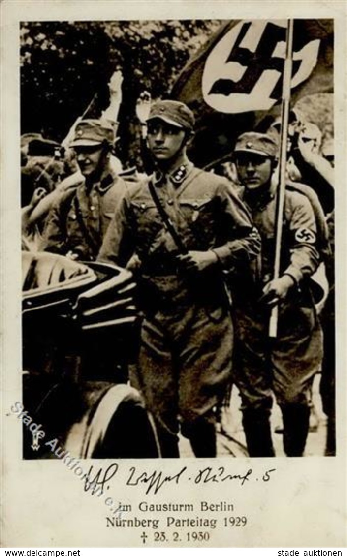 Propaganda WK II Horst Wessel Im Gausturm Berlin Foto AK I-II (Marke Teilweise Entfernt) - Weltkrieg 1939-45