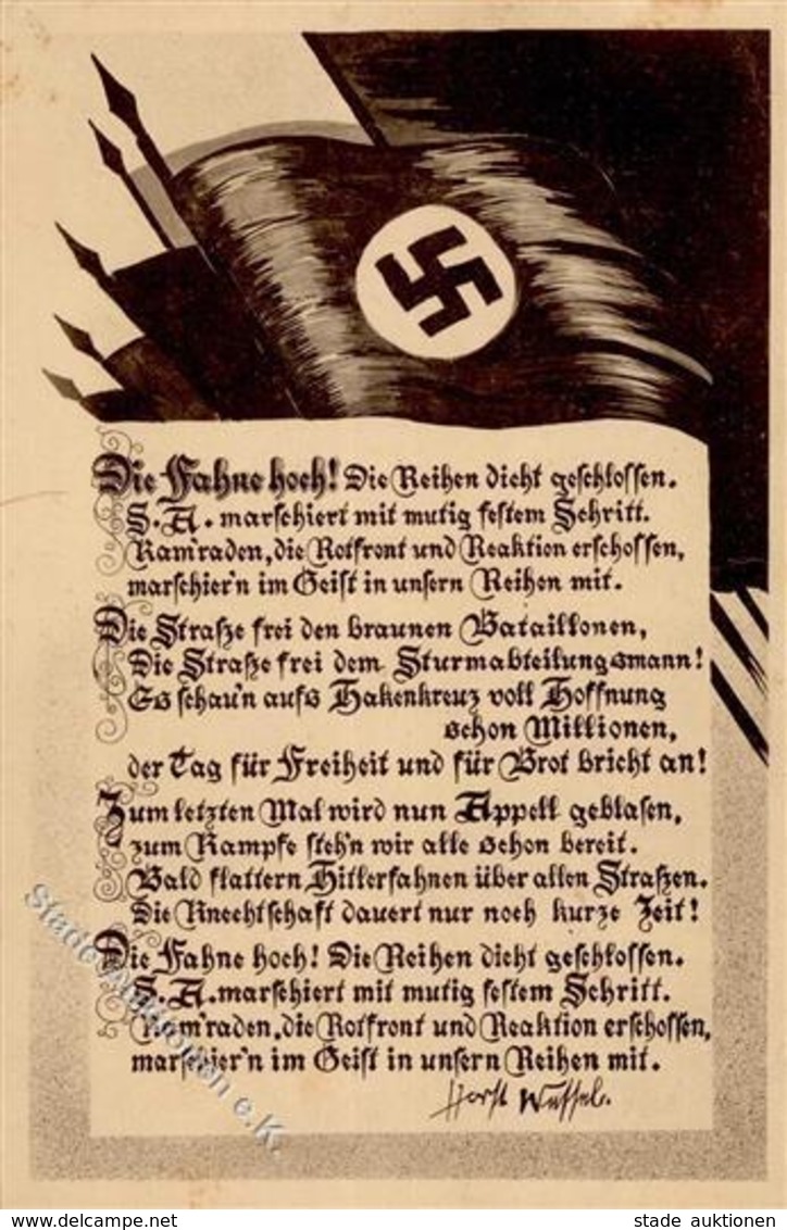 Propaganda WK II Horst Wessel Lied WK II  Lieder AK I-II (fleckig) - Weltkrieg 1939-45