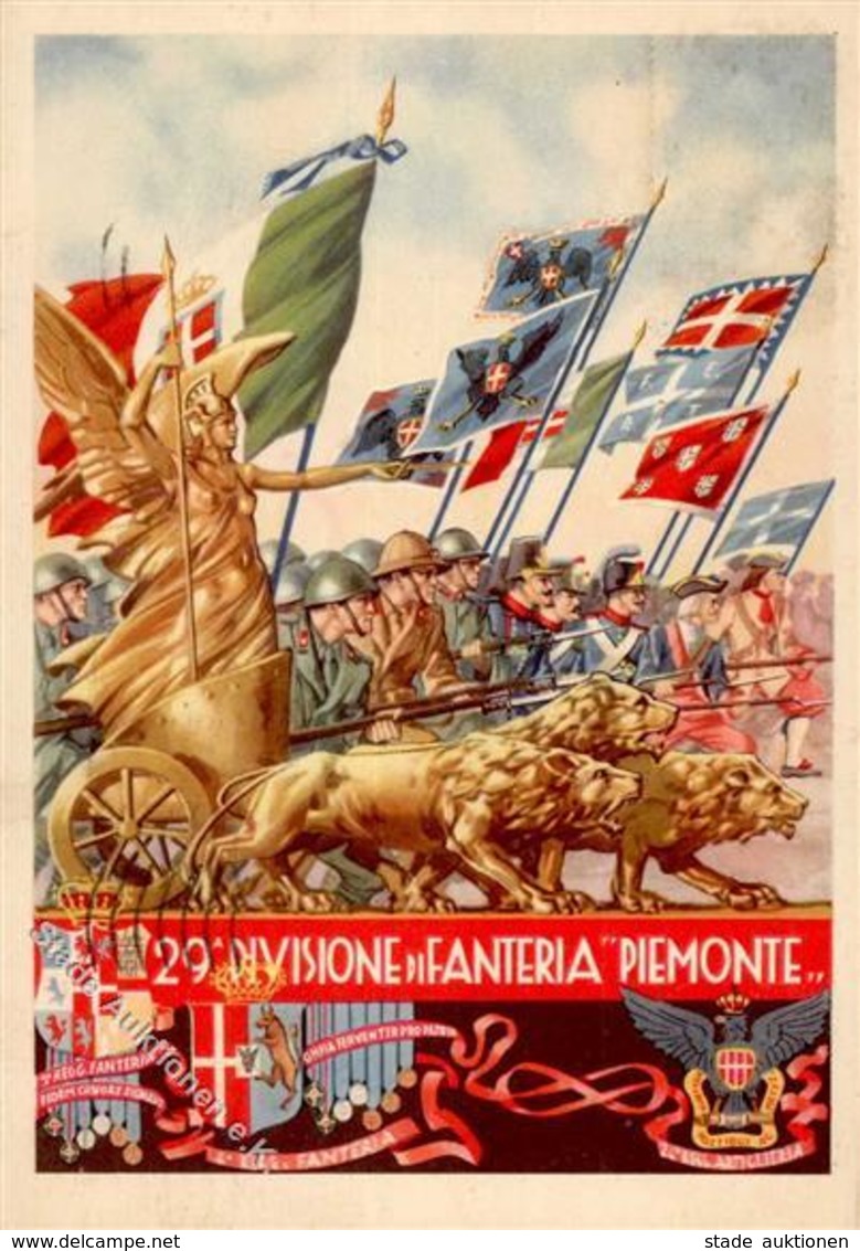 Propaganda WK II Italien 29. Dicision Di Fantaria Piemonte Künstlerkarte I-II - Weltkrieg 1939-45