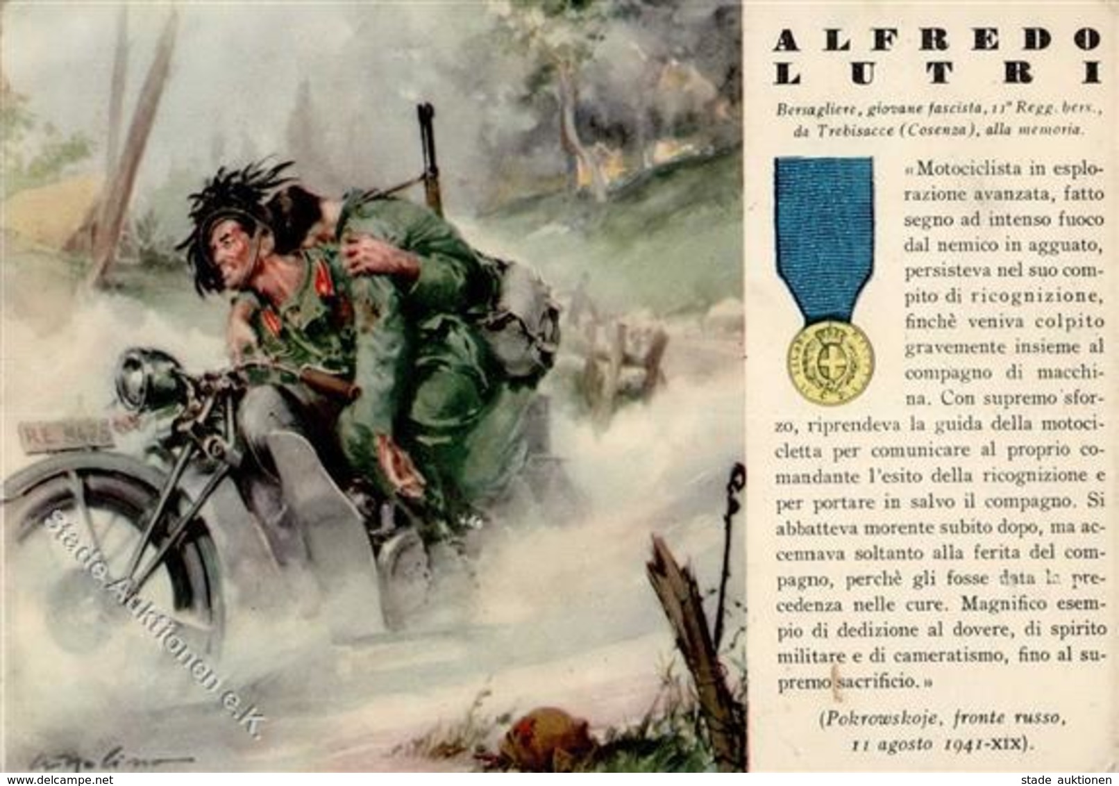 Propaganda WK II Italien Alfredo Lutri Künstlerkarte I-II - Weltkrieg 1939-45