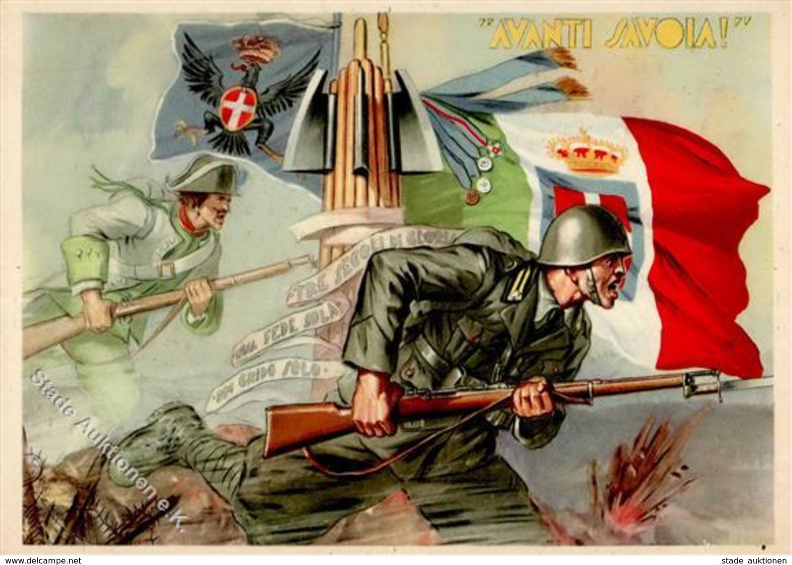 Propaganda WK II Italien Avanti Savoia Künstlerkarte I-II - Weltkrieg 1939-45