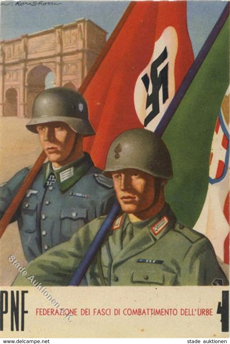 Propaganda WK II Italien Federazione Del Fasci Di Combattimento Dell'Urbe Künstlerkarte I-II - Weltkrieg 1939-45