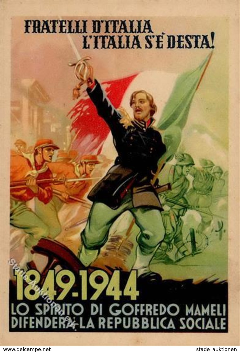 Propaganda WK II Italien Fratelli D'Italia L'Italia S'e'Desta Künstlerkarte I-II - Weltkrieg 1939-45