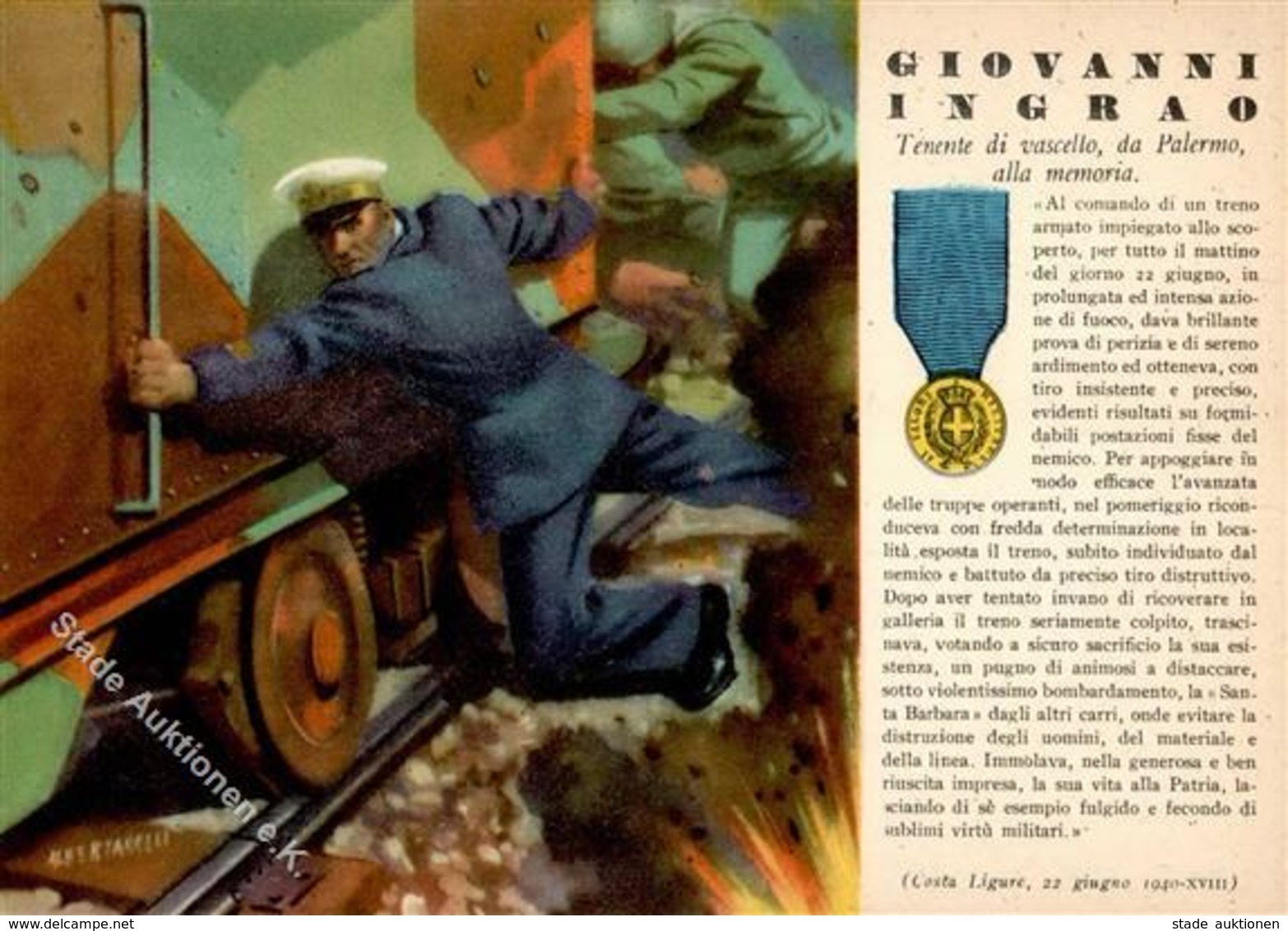 Propaganda WK II Italien Giovanni Ingrao Künstlerkarte I-II - Weltkrieg 1939-45