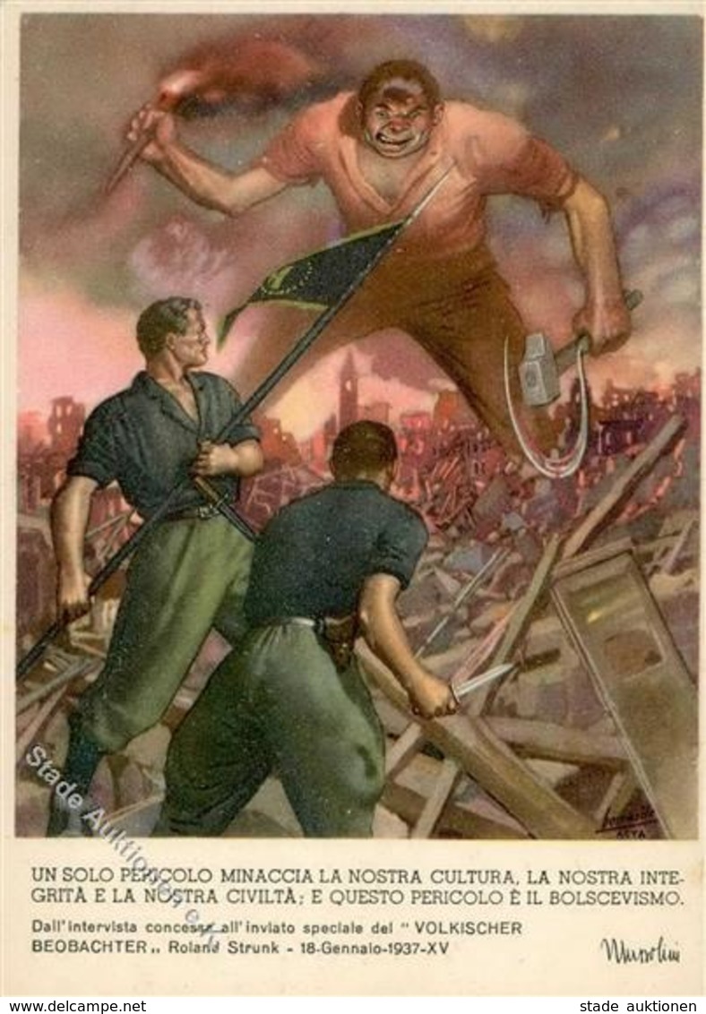 Propaganda WK II Italien Künstler-Karte I-II - Weltkrieg 1939-45