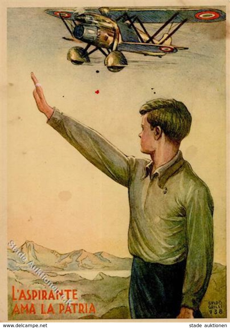 Propaganda WK II Italien L'Aspirante Ama La Patria Künstlerkarte I-II - Weltkrieg 1939-45