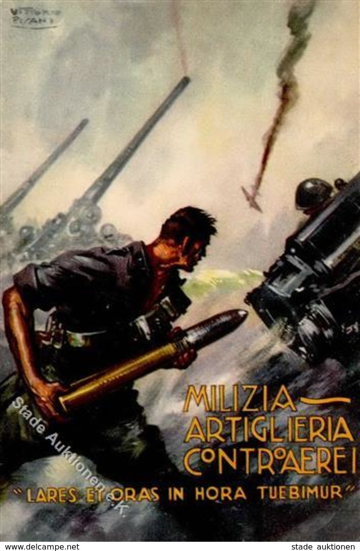 Propaganda WK II Italien Milizia Artiglieria Controaerei Künstlerkarte I-II - Weltkrieg 1939-45