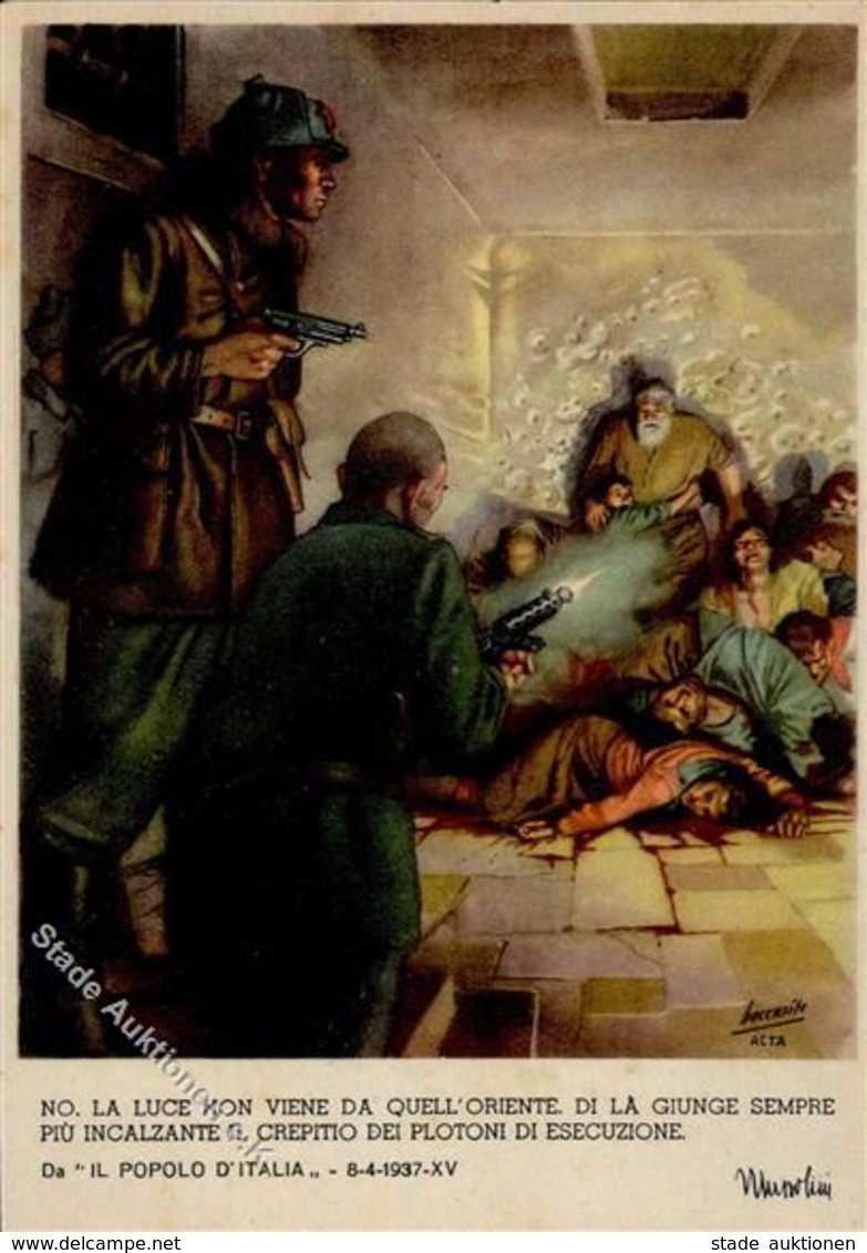 Propaganda WK II Italien Partito Nazionale Fascista Künstlerkarte I-II - War 1939-45