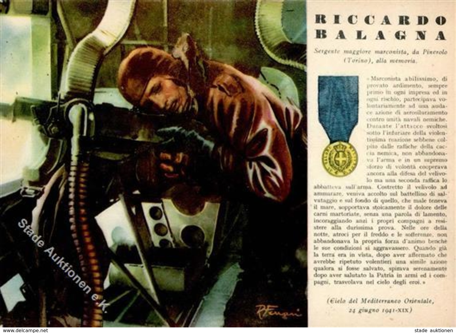 Propaganda WK II Italien Riccardo Balagna Künstlerkarte I-II - Weltkrieg 1939-45