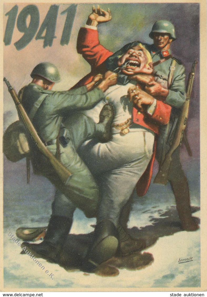 Propaganda WK II Italien Sign. Boccasile Künstler-Karte I-II - Weltkrieg 1939-45