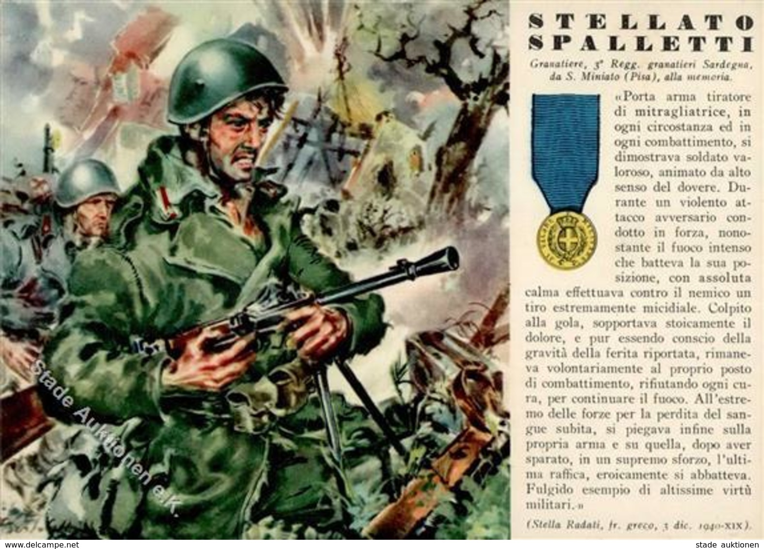 Propaganda WK II Italien Stellato Spalletti Künstlerkarte I-II - War 1939-45