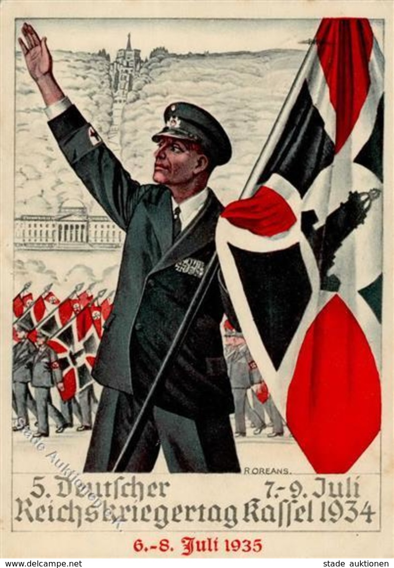 Propaganda WK II Kassel (3500) 5. Deutscher Reichskriegertag I-II (fleckig) - Weltkrieg 1939-45