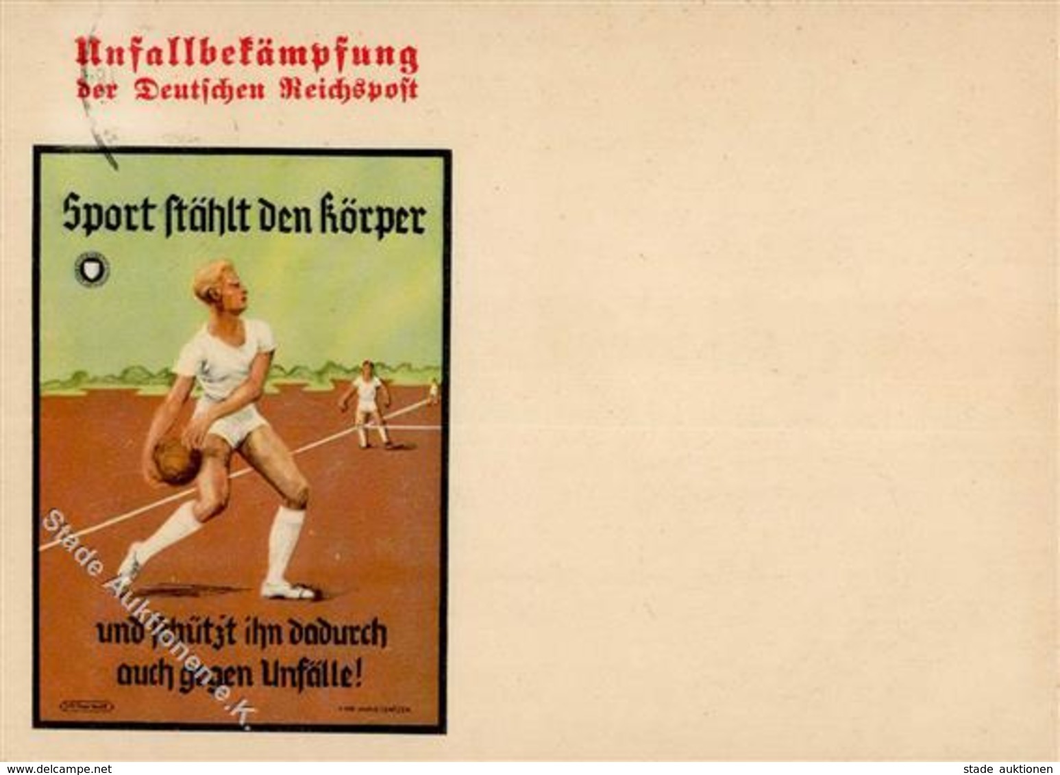 Propaganda WK II Leipzig (O7000) Unfallbekämpfung Der Deutschen Reichspost Stpl. Gau Arbeitstagung I-II (fleckig) - War 1939-45