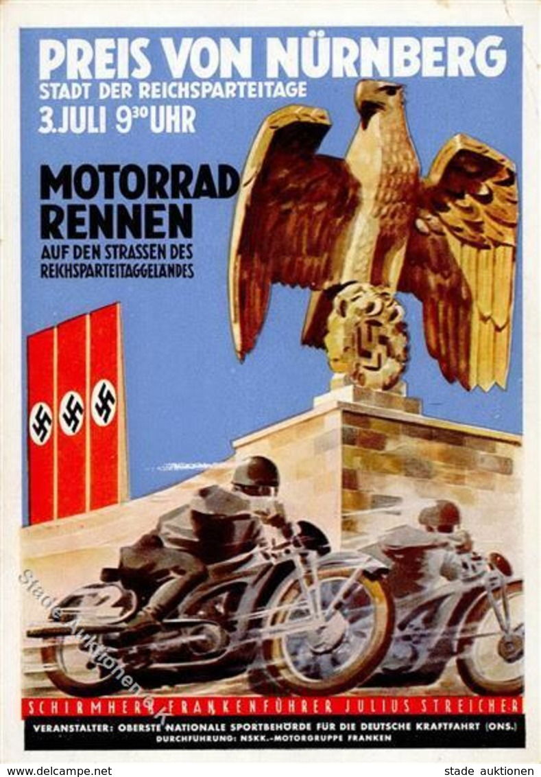 Propaganda WK II Motorrad Preis Von Nürnberg I-II - Weltkrieg 1939-45