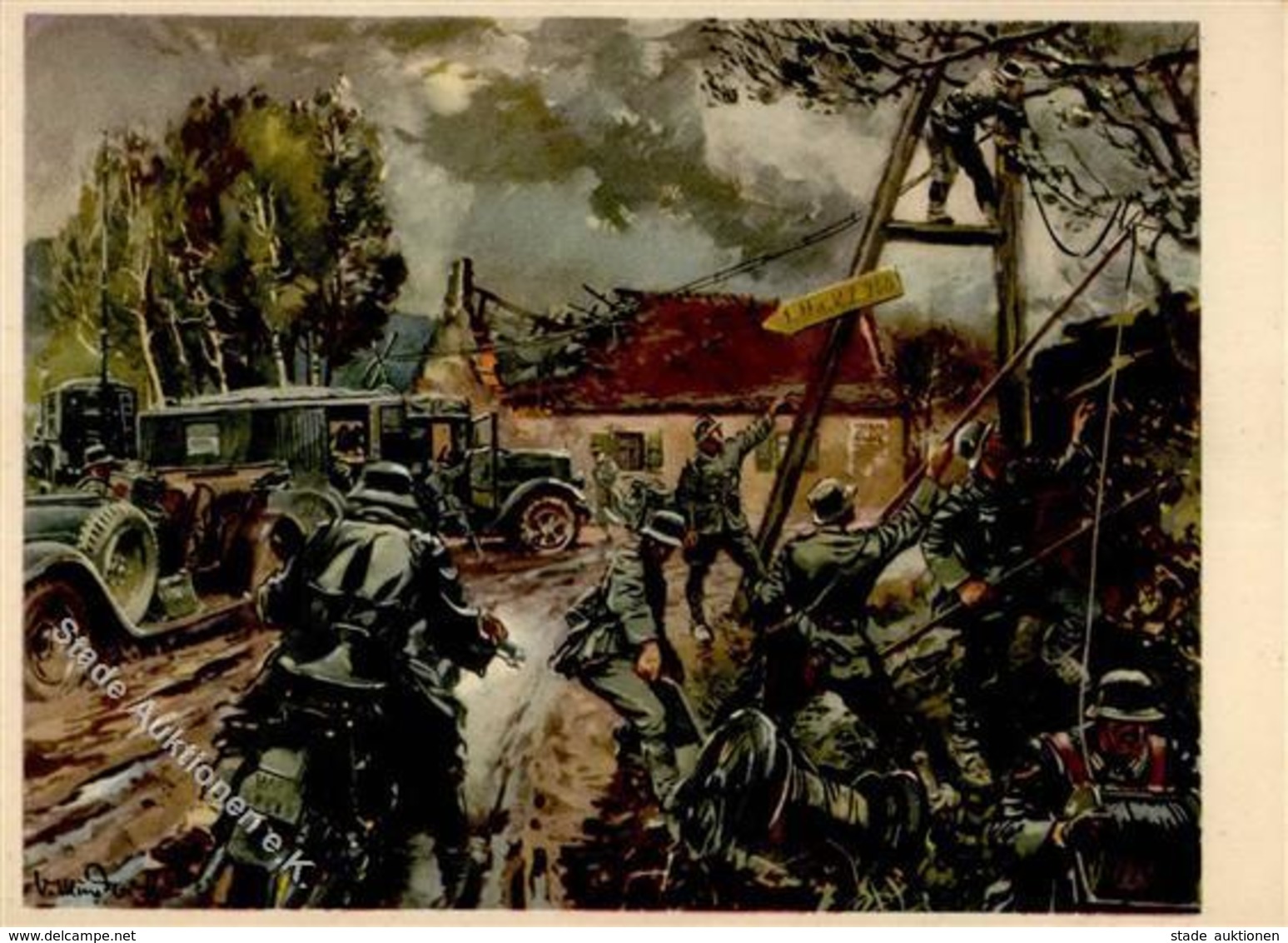 Propaganda WK II Nachrichten Sign. Mundorff, V. Künstlerkarte I-II - Weltkrieg 1939-45