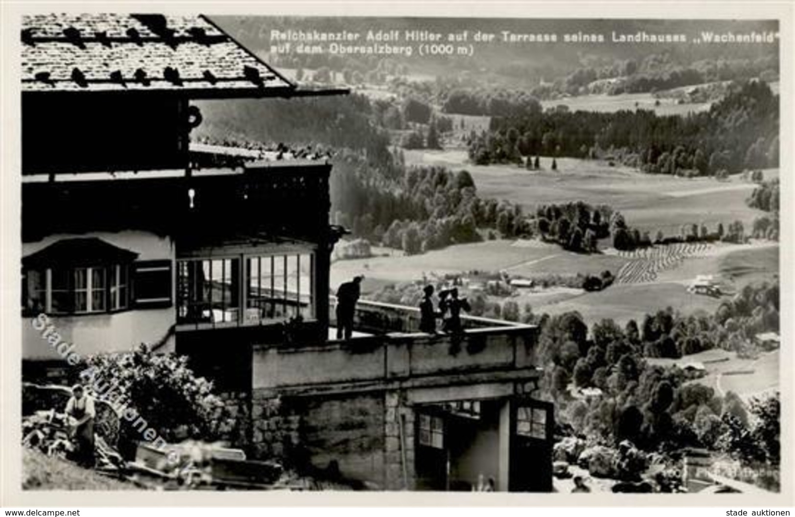 Hitler Auf Der Terrasse Landhaus Wachenfeld WK II   Foto AK I-II - Guerre 1939-45