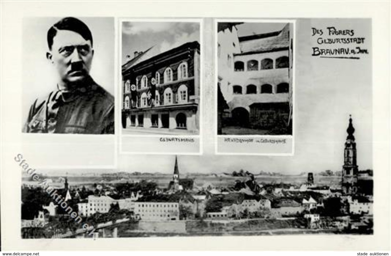 Hitler Braunau (5280) Österreich WK II Geburtshaus Foto AK I-II - War 1939-45