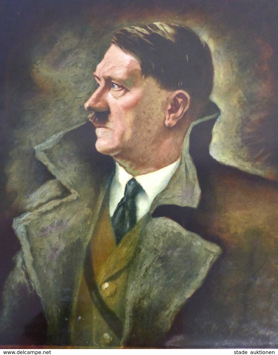 Hitler Keramik Portrait Sign. Exner, Willy Hersteller Rosenthal Selb 32 X 26 Cm I-II R! - Weltkrieg 1939-45