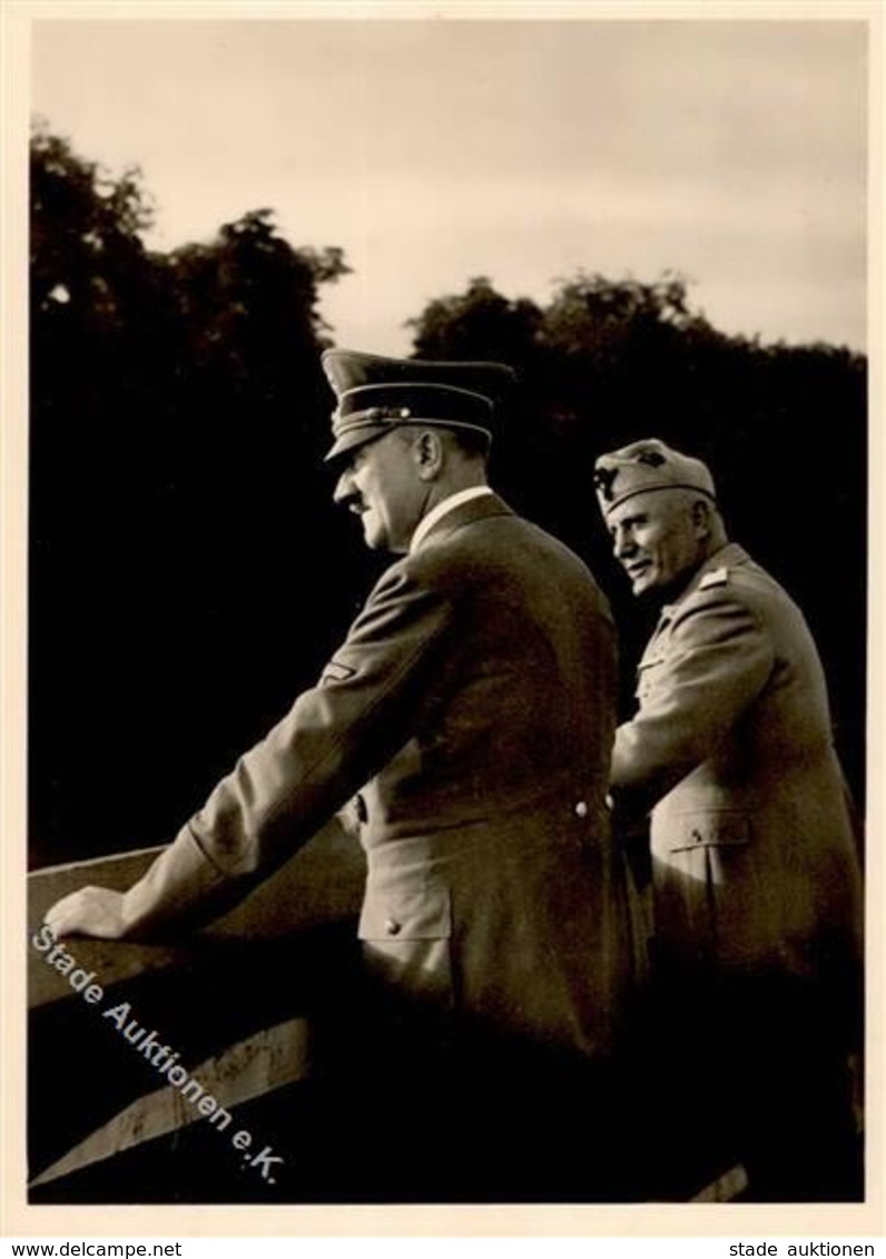 Hitler Und Mussolini WK II PH M 9 Foto-Karte I-II - Weltkrieg 1939-45