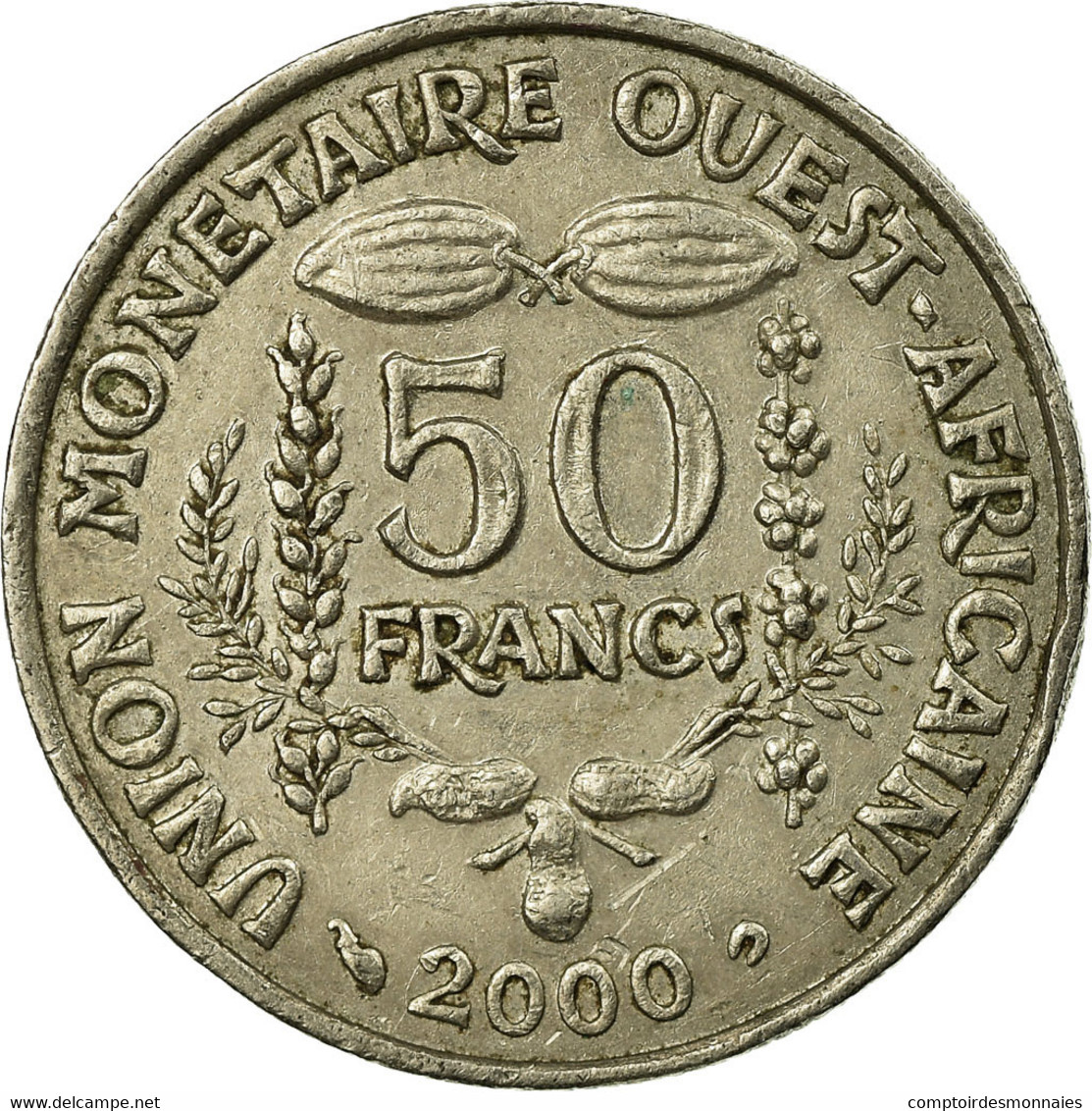 Monnaie, West African States, 50 Francs, 2000, Paris, TTB, Copper-nickel, KM:6 - Côte-d'Ivoire