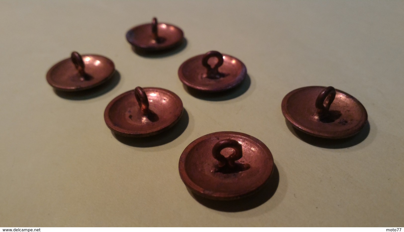 Lot De 6 BOUTONS Anciens - Marquage : ETAT - Diamètre Environ 17 Mm - Vêtement Armée Militaire Guerre Soldat /1 - Boutons