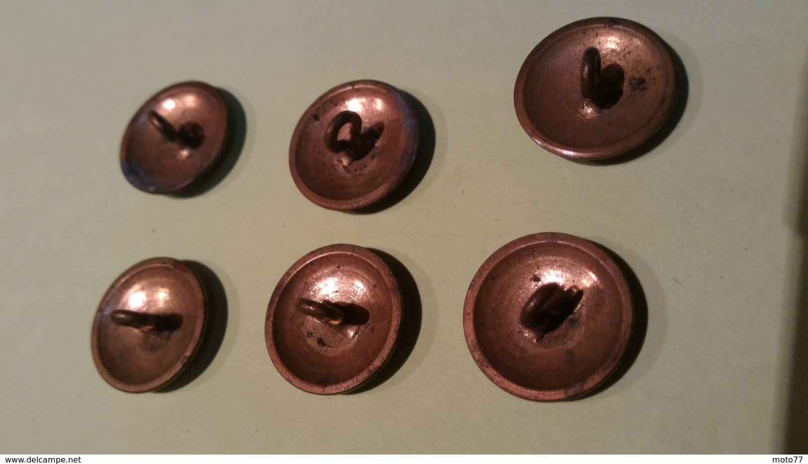 Lot De 6 BOUTONS Anciens - Marquage : ETAT - Diamètre Environ 17 Mm - Vêtement Armée Militaire Guerre Soldat /1 - Knöpfe