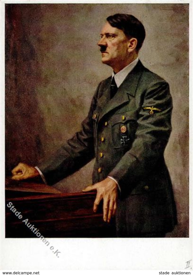 Hitler WK II Stpl. Kriegsbeginn Der Führer Spricht Im Reichstag Künstlerkarte I-II - Weltkrieg 1939-45