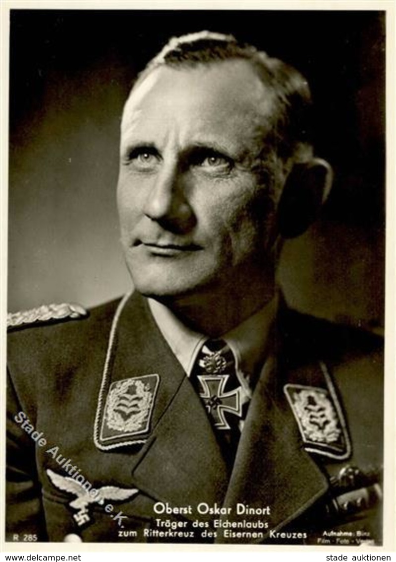 Ritterkreuzträger WK II Dinort, Oskar Oberst Foto AK I-II - Weltkrieg 1939-45