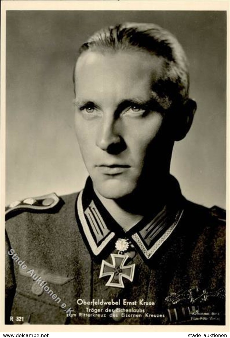 Ritterkreuzträger WK II Kruse, Ernst Oberfeldwebel Foto AK I-II - Weltkrieg 1939-45