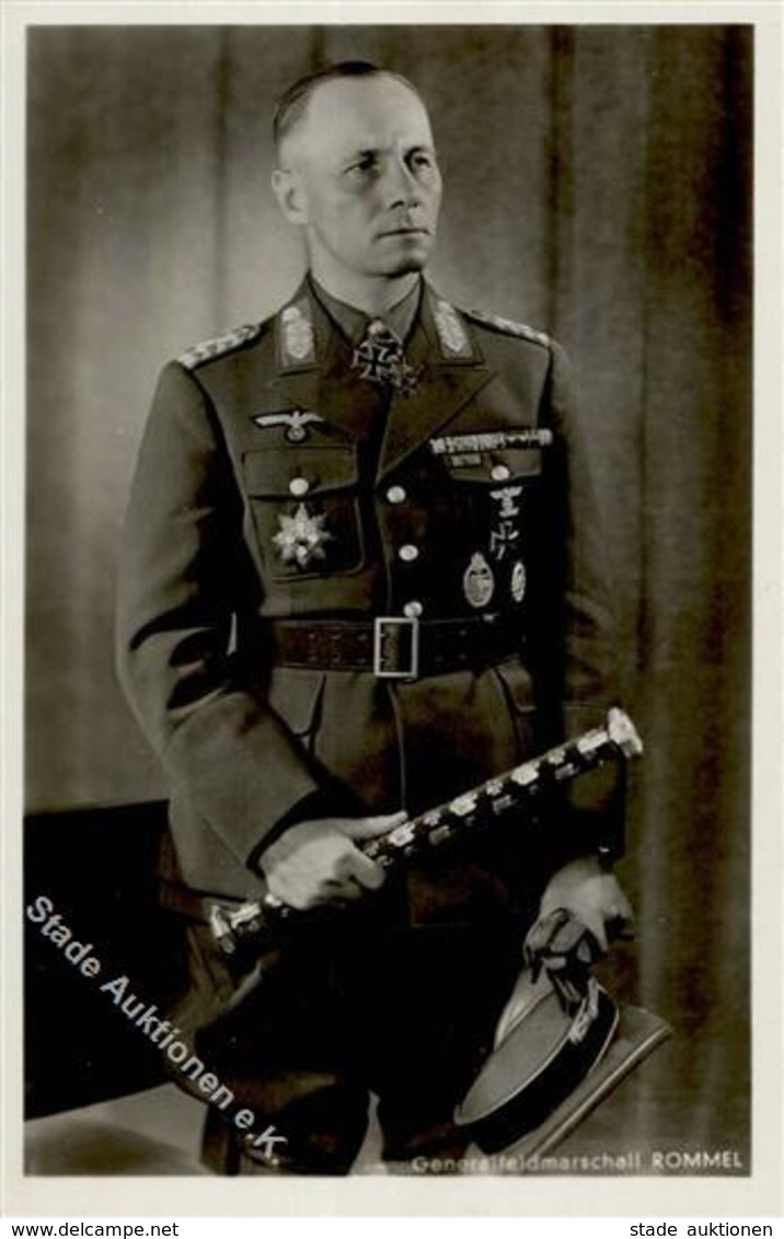 Ritterkreuzträger WK II Rommel Generalfeldmarschall PH 1520a Foto AK I-II - Weltkrieg 1939-45