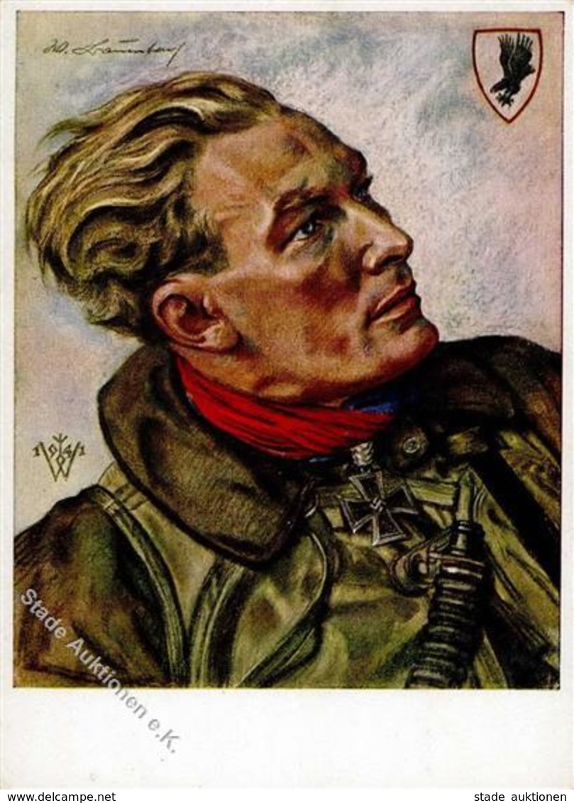 Willrich Nr. E 17 Ritterkreuzträger WK II HBaumbach Hauptmann Künstlerkarte I-II - War 1939-45