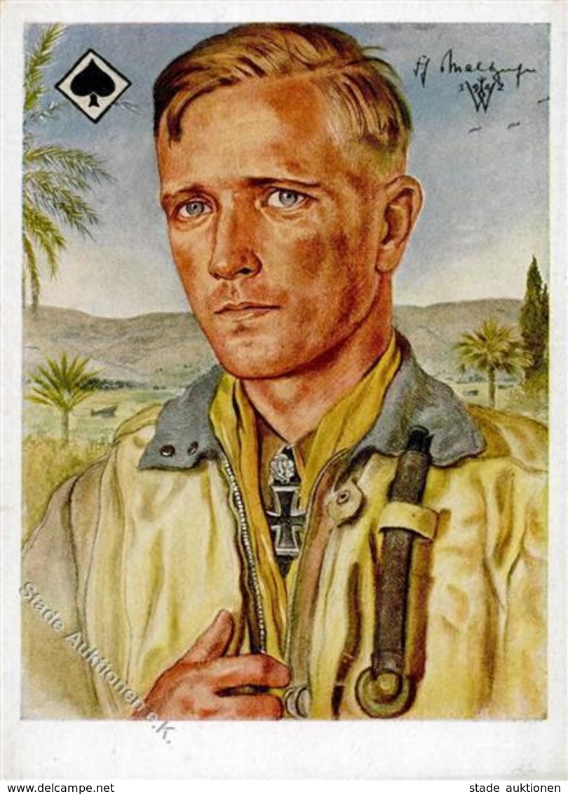 Willrich Nr. E 25 WK II Ritterkreuzträger Malzahn Frhr. V.  Künstlerkarte I-II - Guerre 1939-45