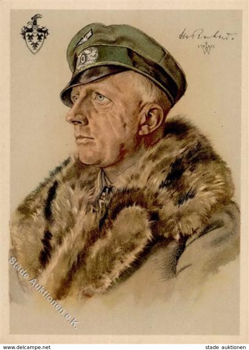 Willrich Nr. E 74 WK II Ritterkreuzträger Rochow, Hans V.  Major Künstlerkarte I-II - War 1939-45