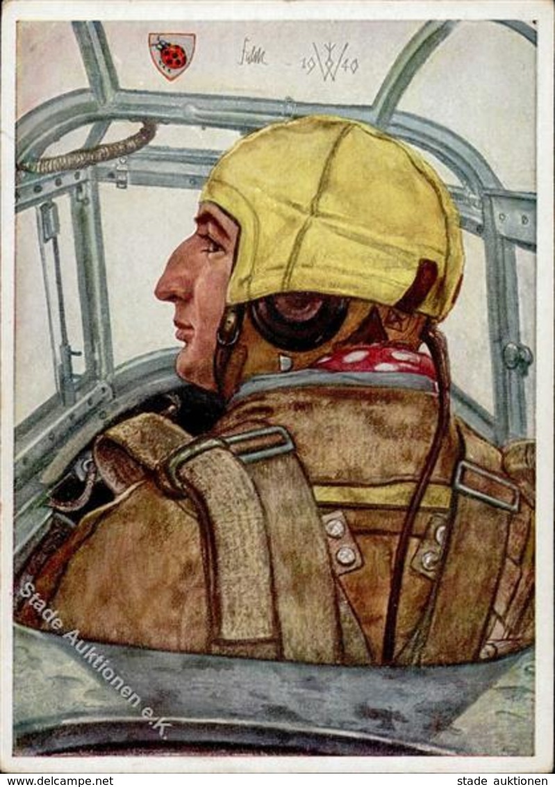 Willrich Nr. P1 R7 Nr. 3 WK II Ritterkreuzträger Falck Major Künstlerkarte I-II - War 1939-45