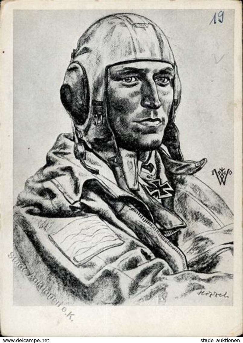Willrich Nr. P1 R8 Nr. 5 WK II Ritterkreuzträger Hozzel Hauptmannn Künstlerkarte I-II - War 1939-45