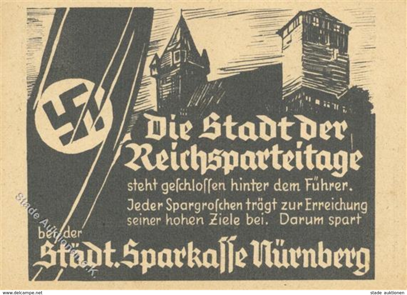 Reichsparteitag Nürnberg (8500) Werbe-AK Der Städt. Sparkasse Ca. 1943 Ganzsache R!R!R! I-II - Weltkrieg 1939-45