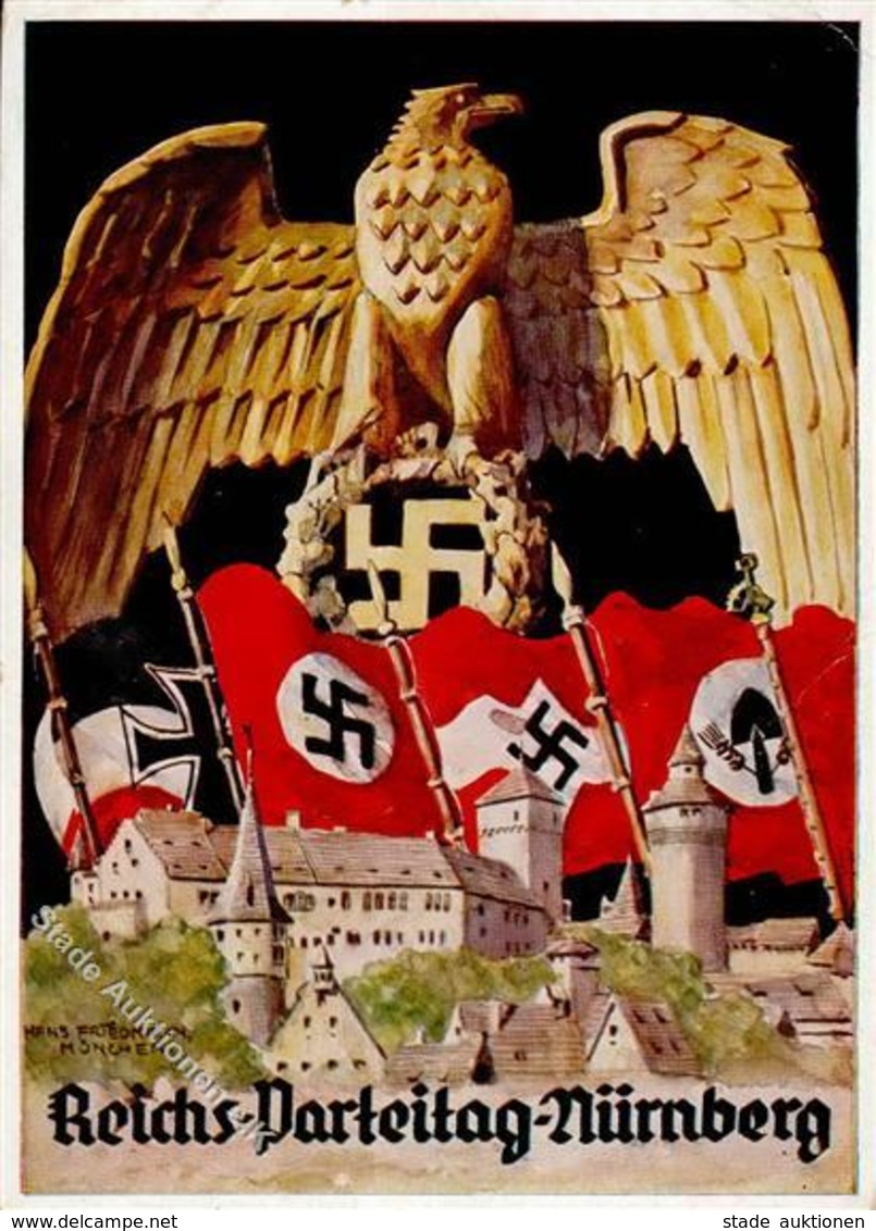 Reichsparteitag Nürnberg (8500) WK II 1935 Sign. Friedmann, Hans  Künstlerkarte I-II (Eckbug) - Weltkrieg 1939-45
